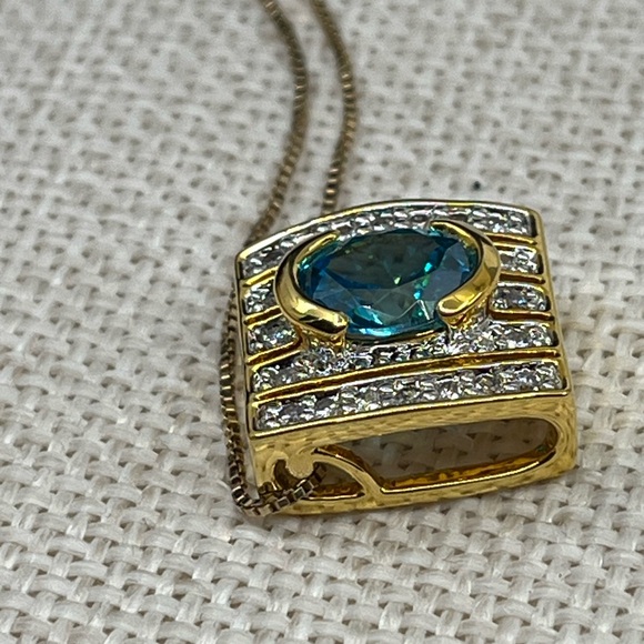 💎 Technibond Blue Topaz Pendant Necklace - QVC Classic! - Picture 9 of 17